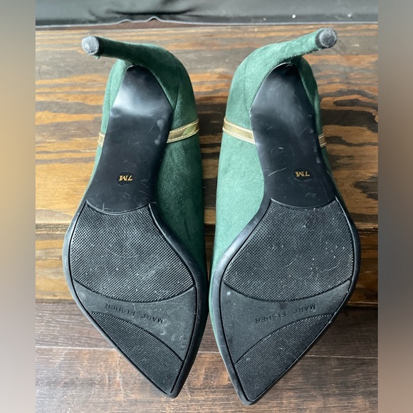 Marc Fisher Women’s Garlene Vegan Suede Pumps Heels Olive Green - Picture 3 of 4